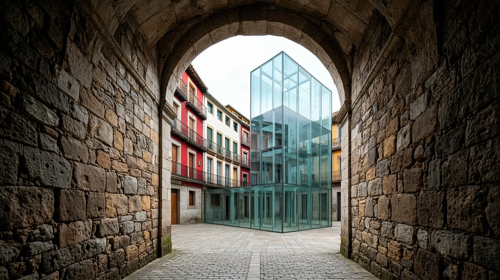 Bilbao architectural skyline at sunset