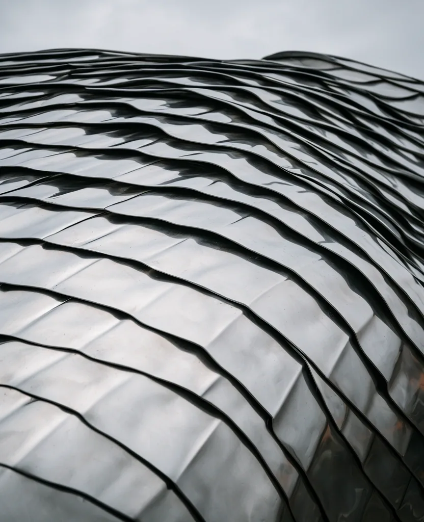 Detailed view of Guggenheim titanium scales